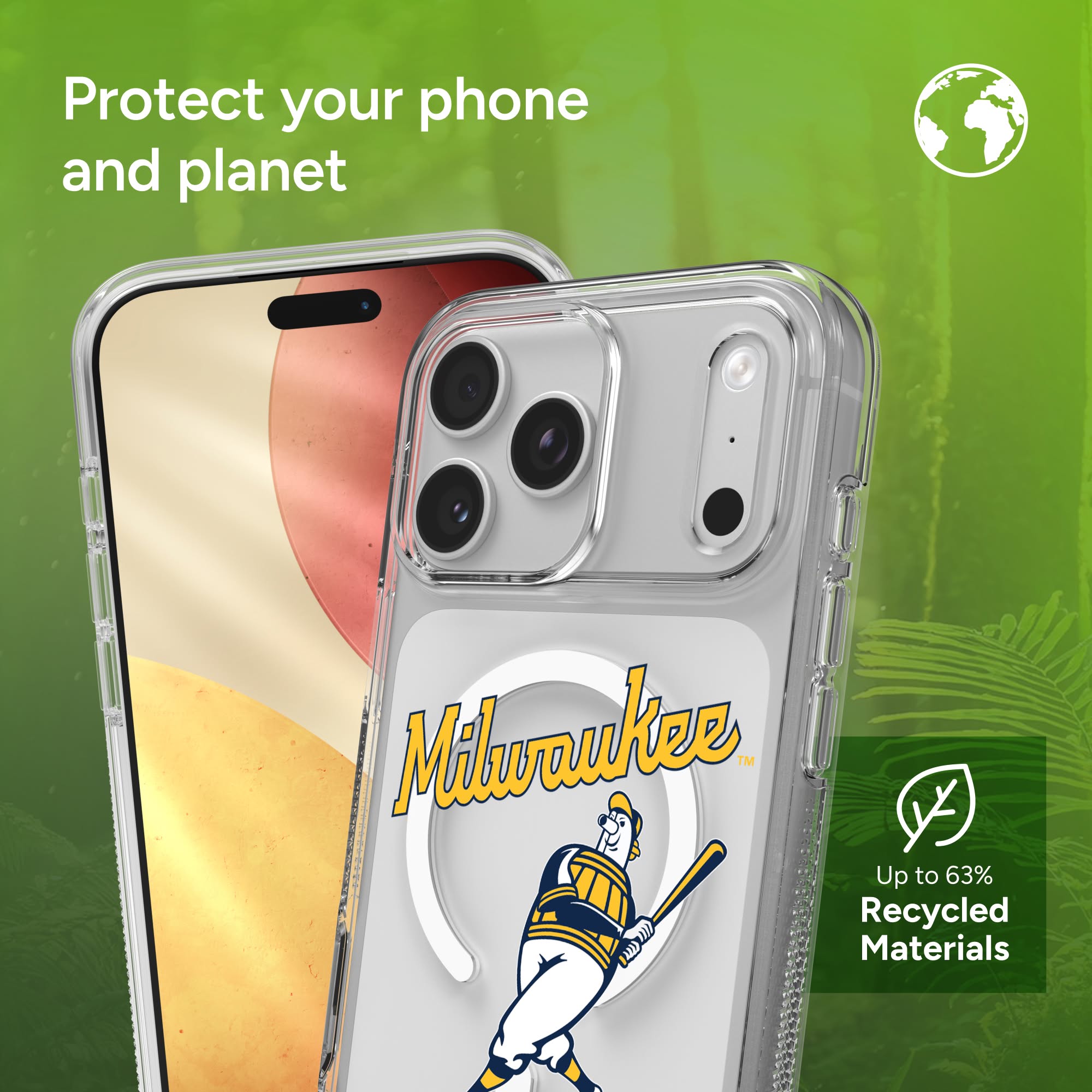 Milwaukee Brewers - Crystal Palace iPhone 17 Pro Custom Case 2