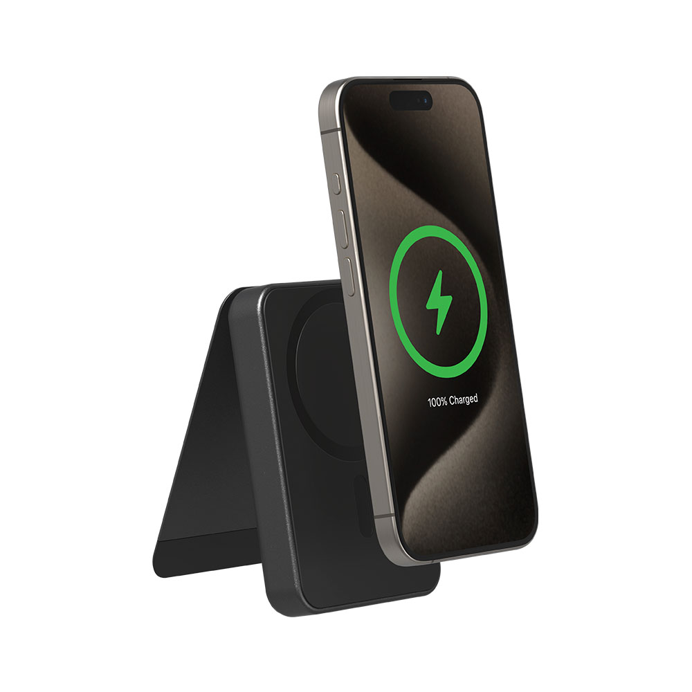 mophie snap+ 15w wireless 5k power bank with stand in black-image-401111350