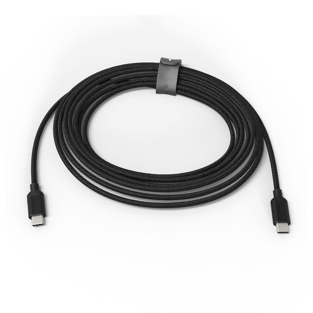 mophie 2024 usb 2.0 usb-c to usb-c apple cable in black | length: 78 inch cable (2 meters)-image-409913946