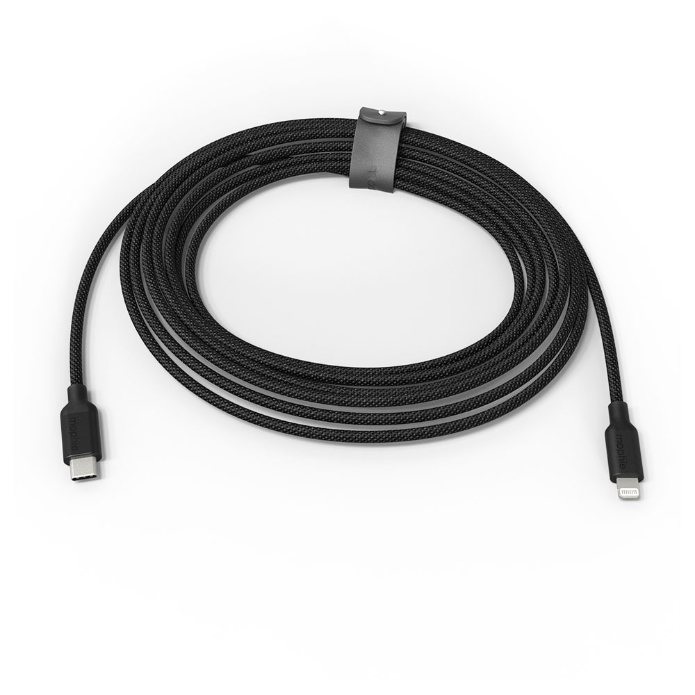 mophie 2024 usb-c to lightning apple cable in black | length: 39 inch cable (1 meter)-image-409913950