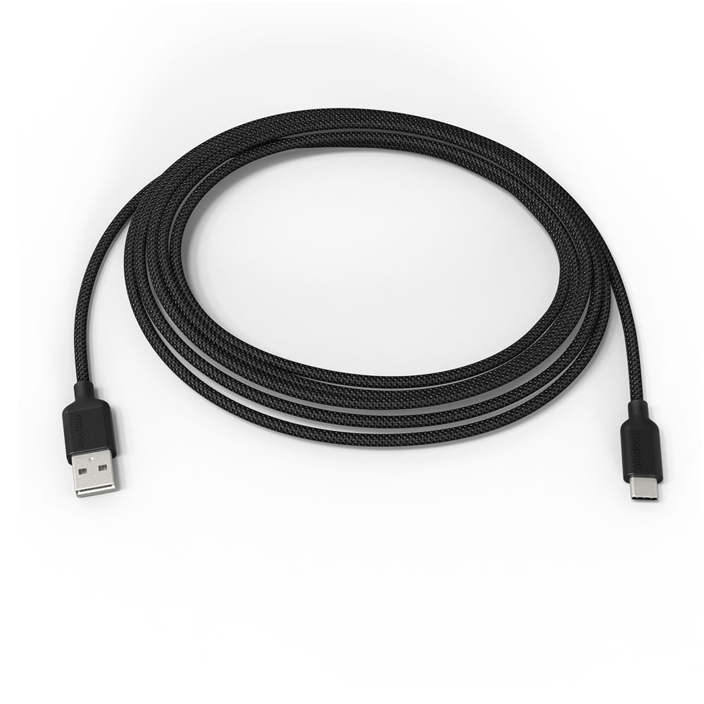 mophie 2024 usb 2.0 usb-a to usb-c apple cable in black | length: 39 inch cable (1 meter)-image-409913944