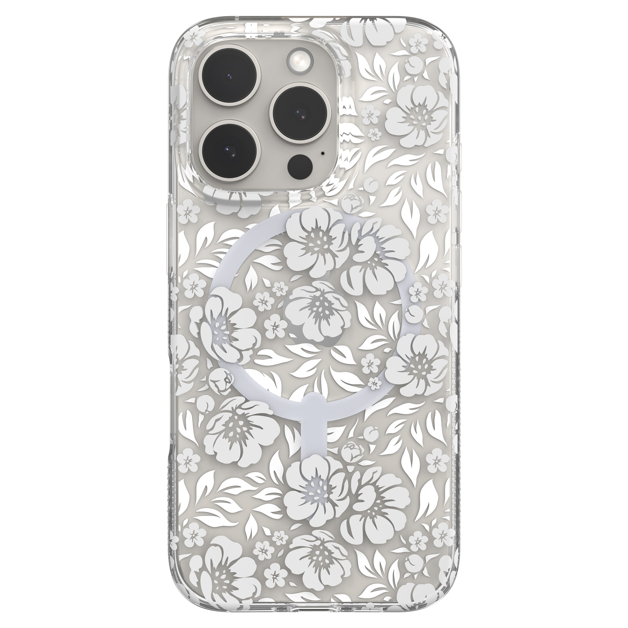 ZAGG Milan Snap for MagSafe Flower Cell Phone Case Apple iPhone 16 Pro in White Floral-image-702315136