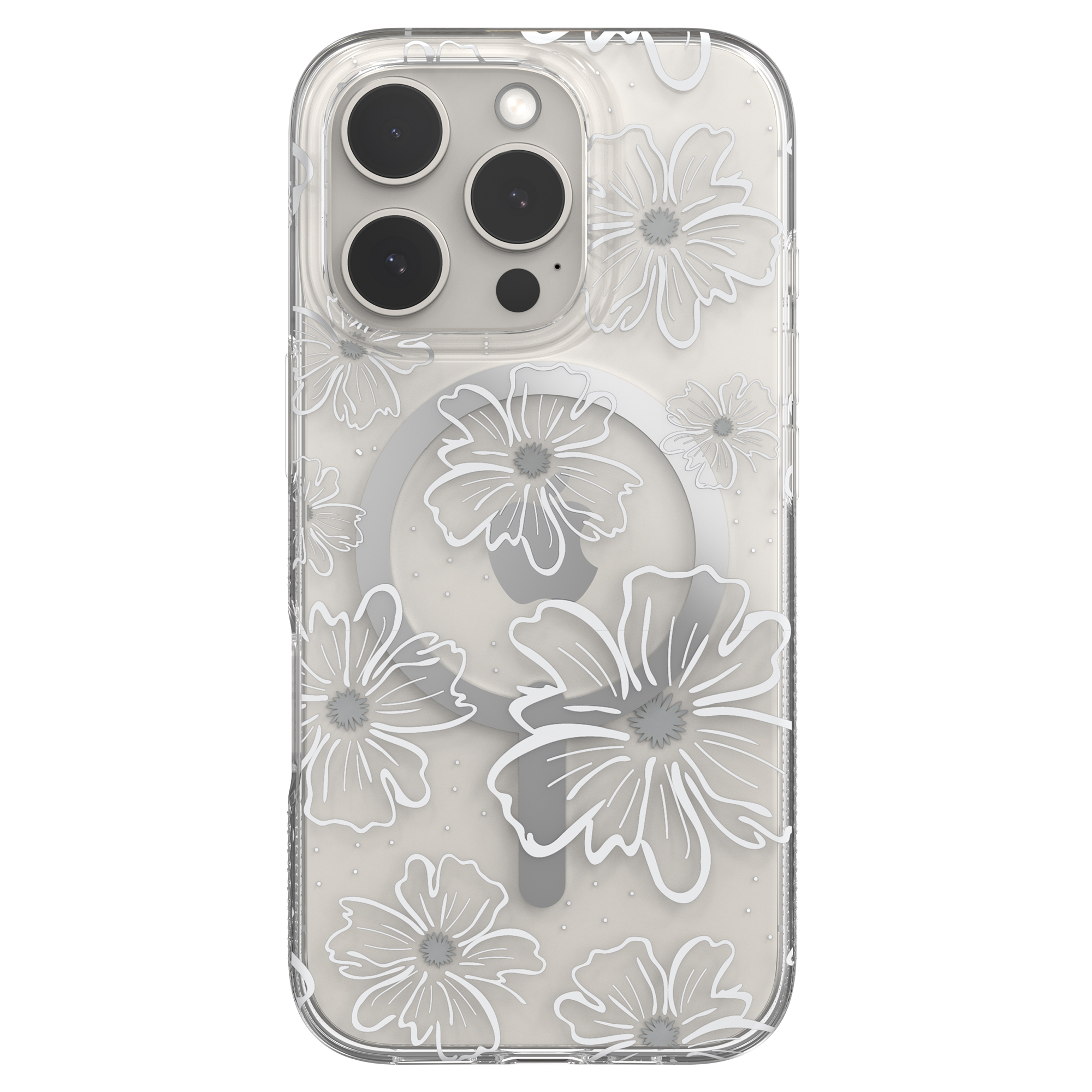 ZAGG Milan Snap for MagSafe Flower Cell Phone Case Apple iPhone 16 Pro in Pink and Yellow-image-702316113