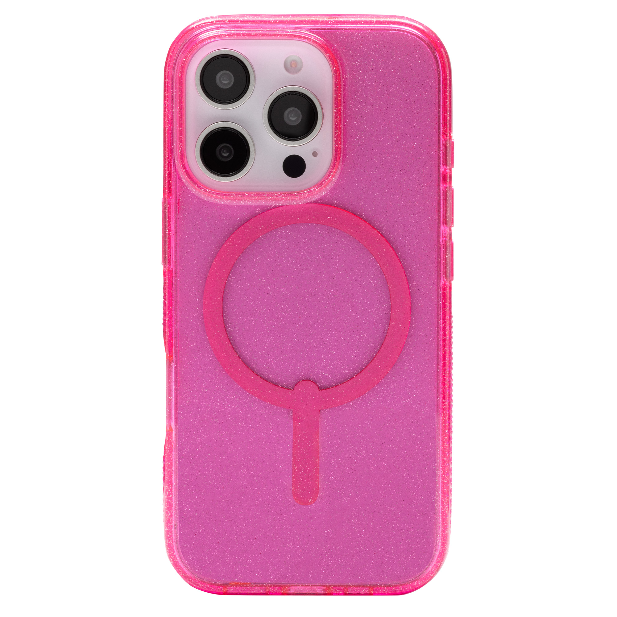 ZAGG Milan Snap for MagSafe Glitter Cell Phone Case Apple iPhone 16 Pro in Pink Glitter-image-702315124