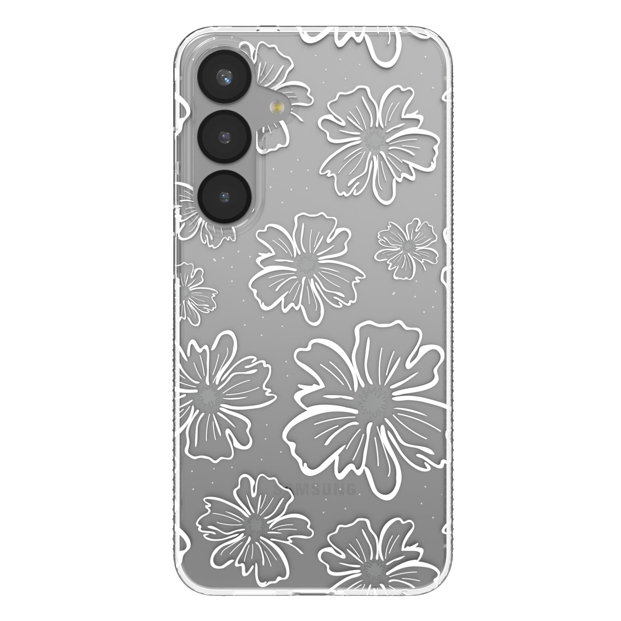 ZAGG Milan Flower Cell Phone Case Samsung Galaxy S25+ in Floral White-image-702317337