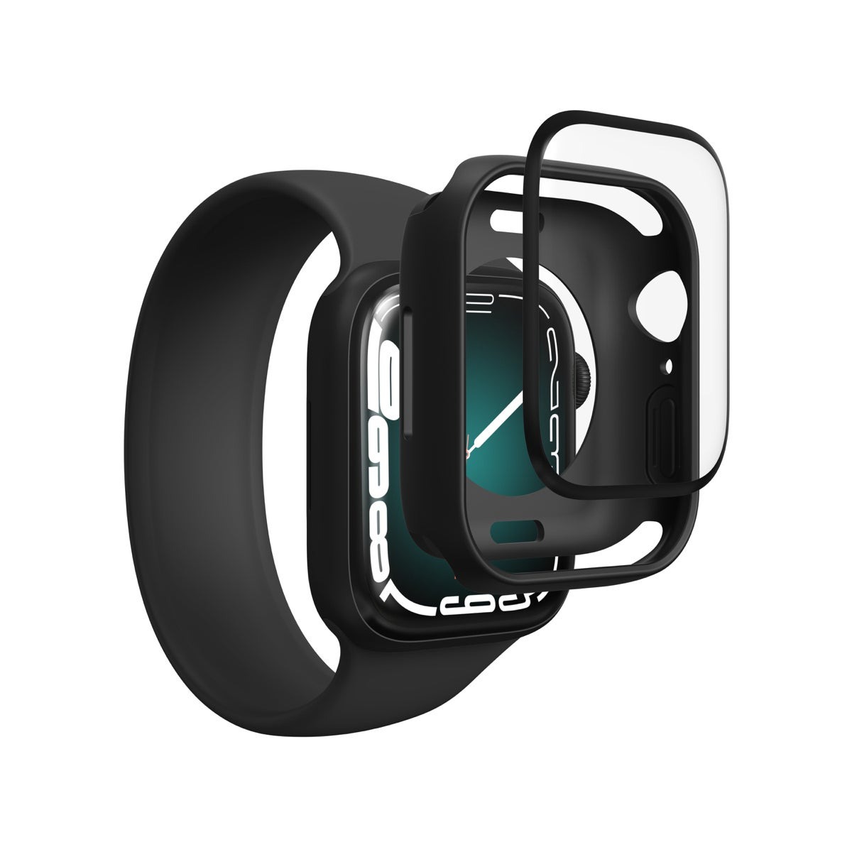 InvisibleShield GlassFusion Screen Protector Apple Watch Series 9/8/7/6/5/4/SE Gen 1/SE Gen 2 in Black | Size 45mm