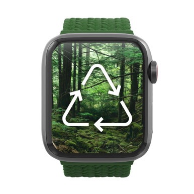 InvisibleShield Braided Watch Band for Apple Watch in Forest Green | Size 45mm/44mm/42mm | Band Size: Medium-image-705009503