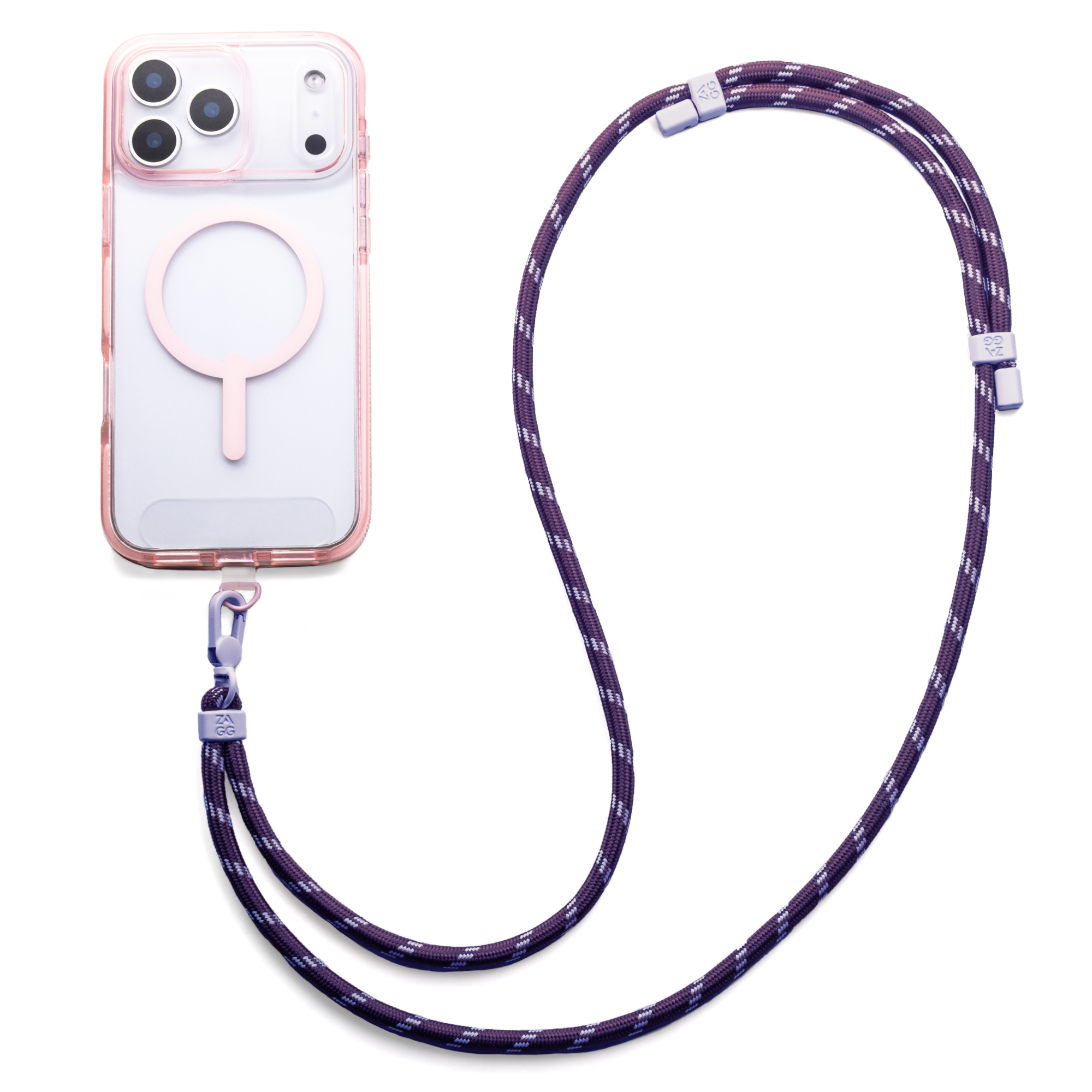 ZAGG Crossbody Lanyard Case Accessory in Plum Purple-image-702220585