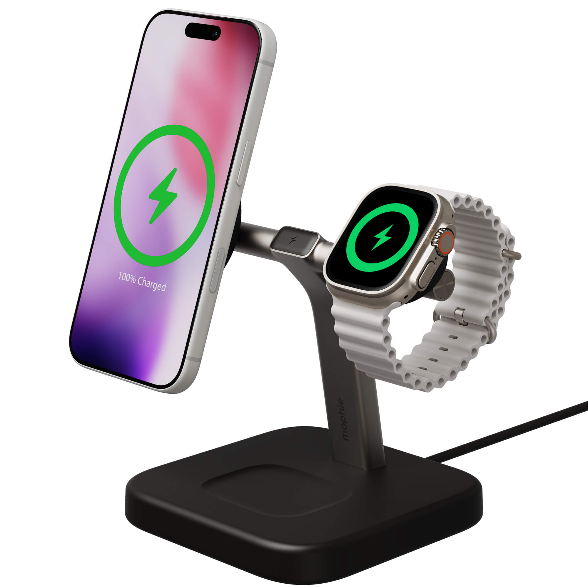 mophie qi2 3-in-1 wireless charging stand in black-image-401319765