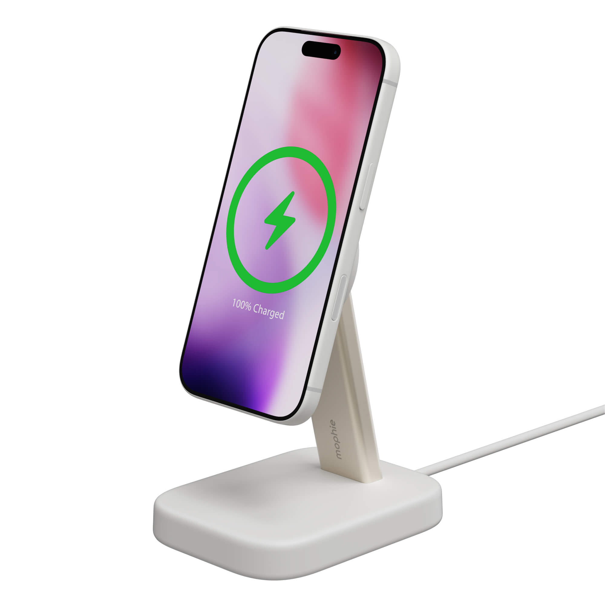 mophie qi2 wireless charging stand in white-image-401319770