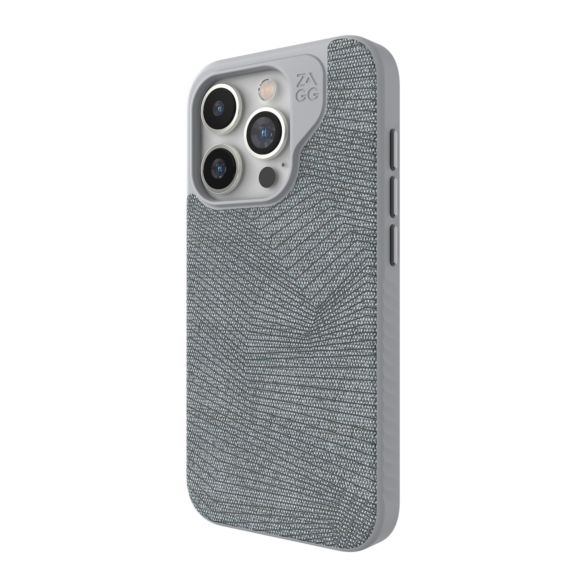 ZAGG London Cell Phone Case Snap for MagSafe Apple iPhone 15 Pro in Gray Geo-image-702312055