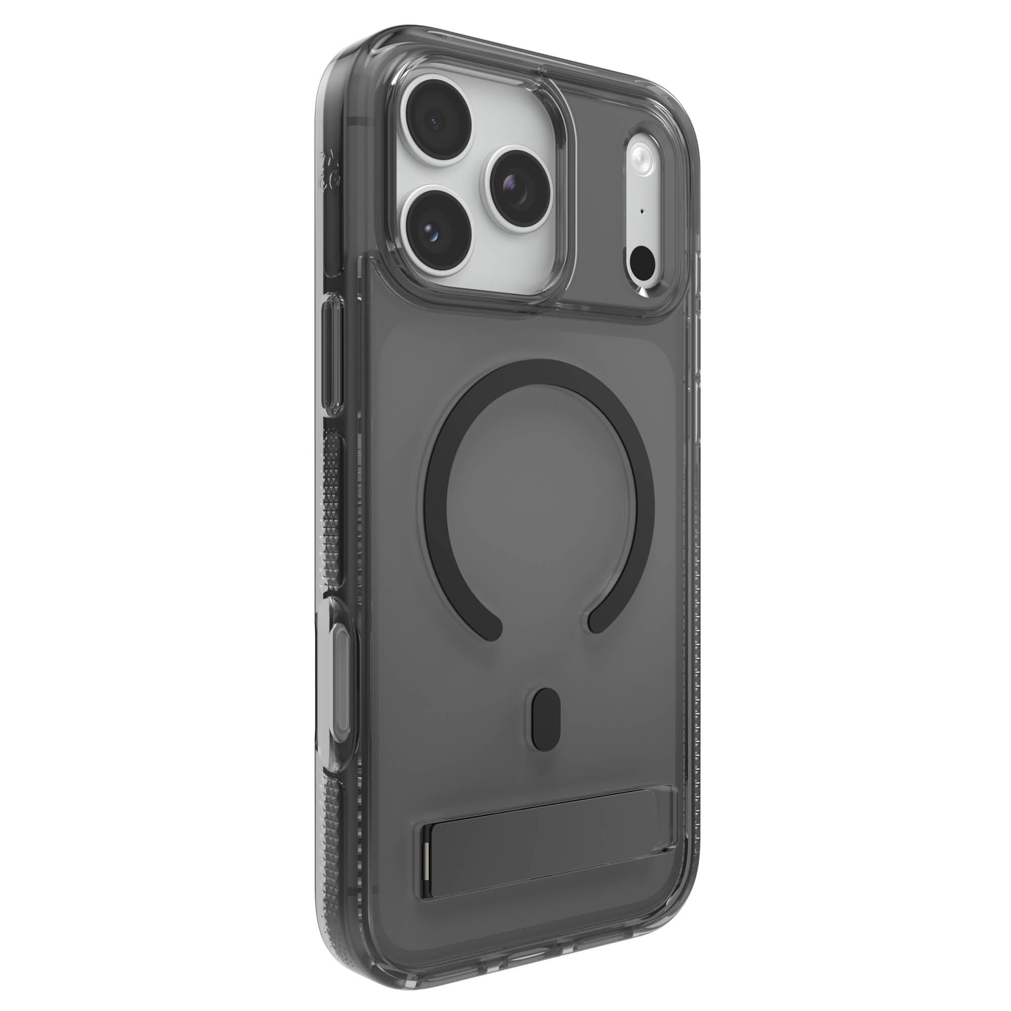 ZAGG Santa Cruz C-Snap for MagSafe Clear Phone Case with Stand Apple iPhone 17 Pro Max in Midnight Black-image-702320864