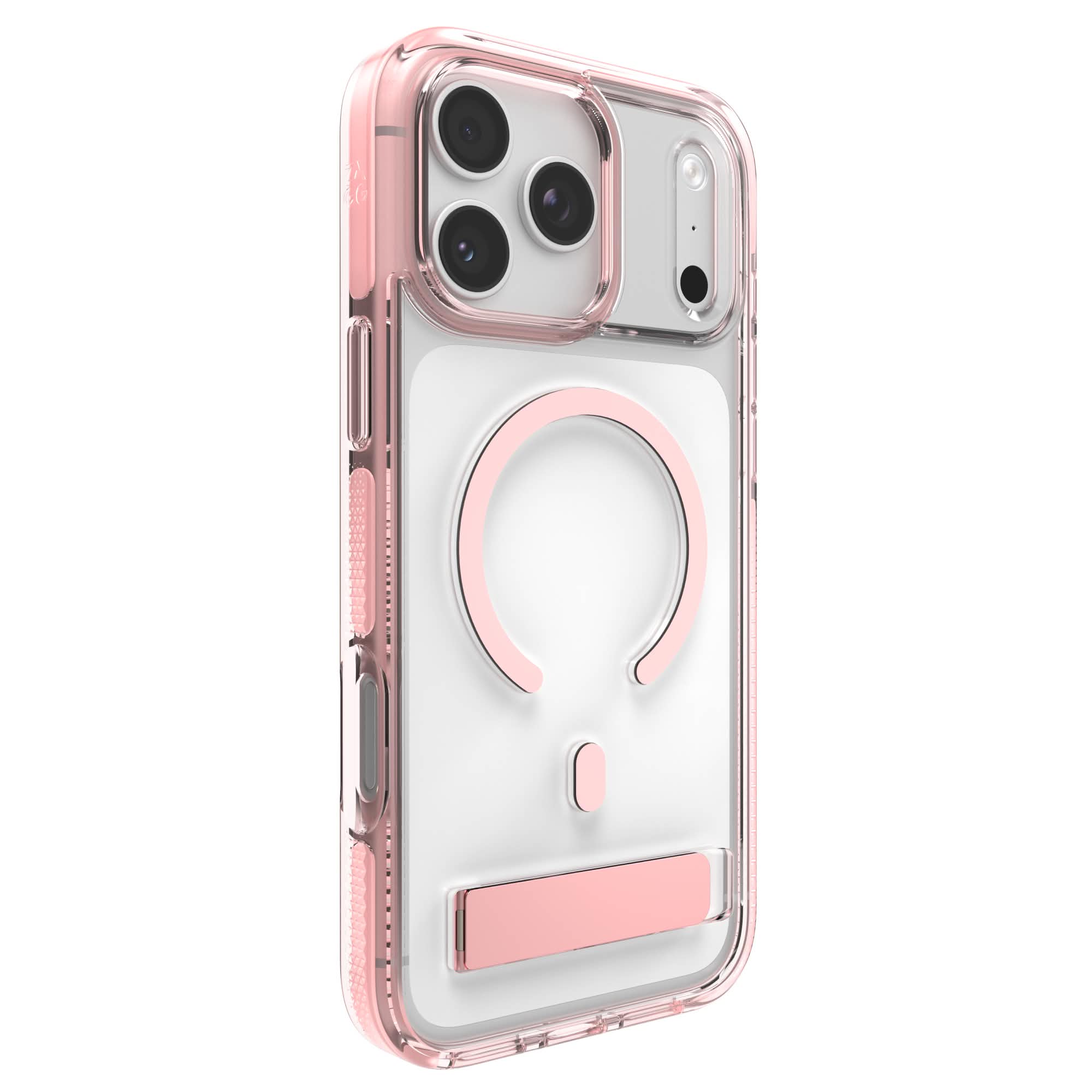 ZAGG Santa Cruz C-Snap for MagSafe Clear Phone Case with Stand Apple iPhone 17 Pro Max in Pink Sorbet