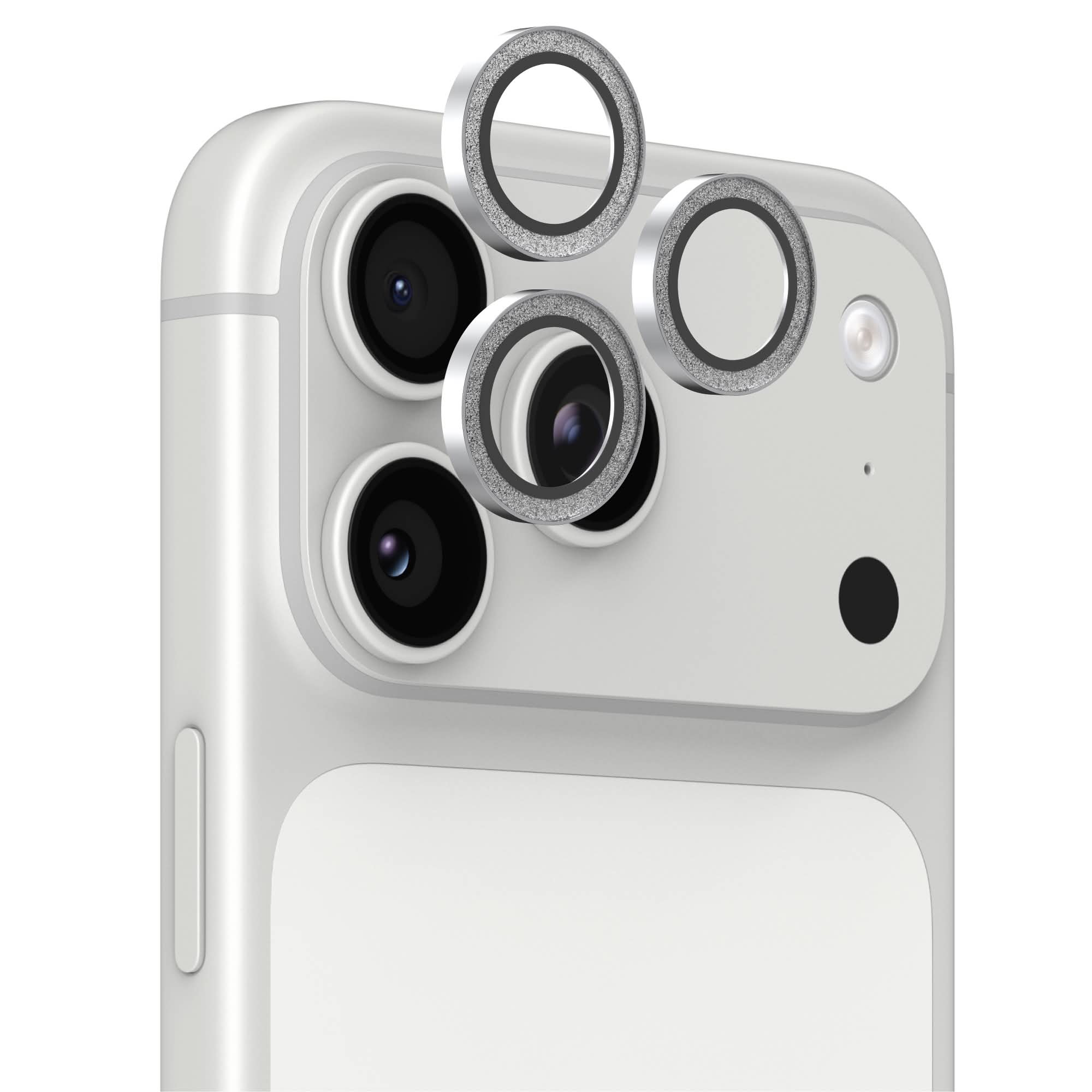 InvisibleShield Glass Elite Camera Rings Lens Protector Apple iPhone 18 Pro/iPhone 18 Pro Max in Silver Glitter
