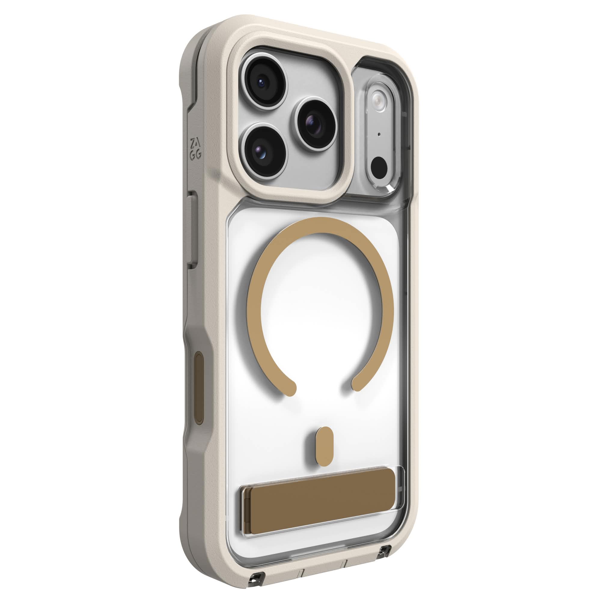 ZAGG Rainier for MagSafe Phone Case with Stand Apple iPhone 18 Pro/17 Pro in Sandstone Beige