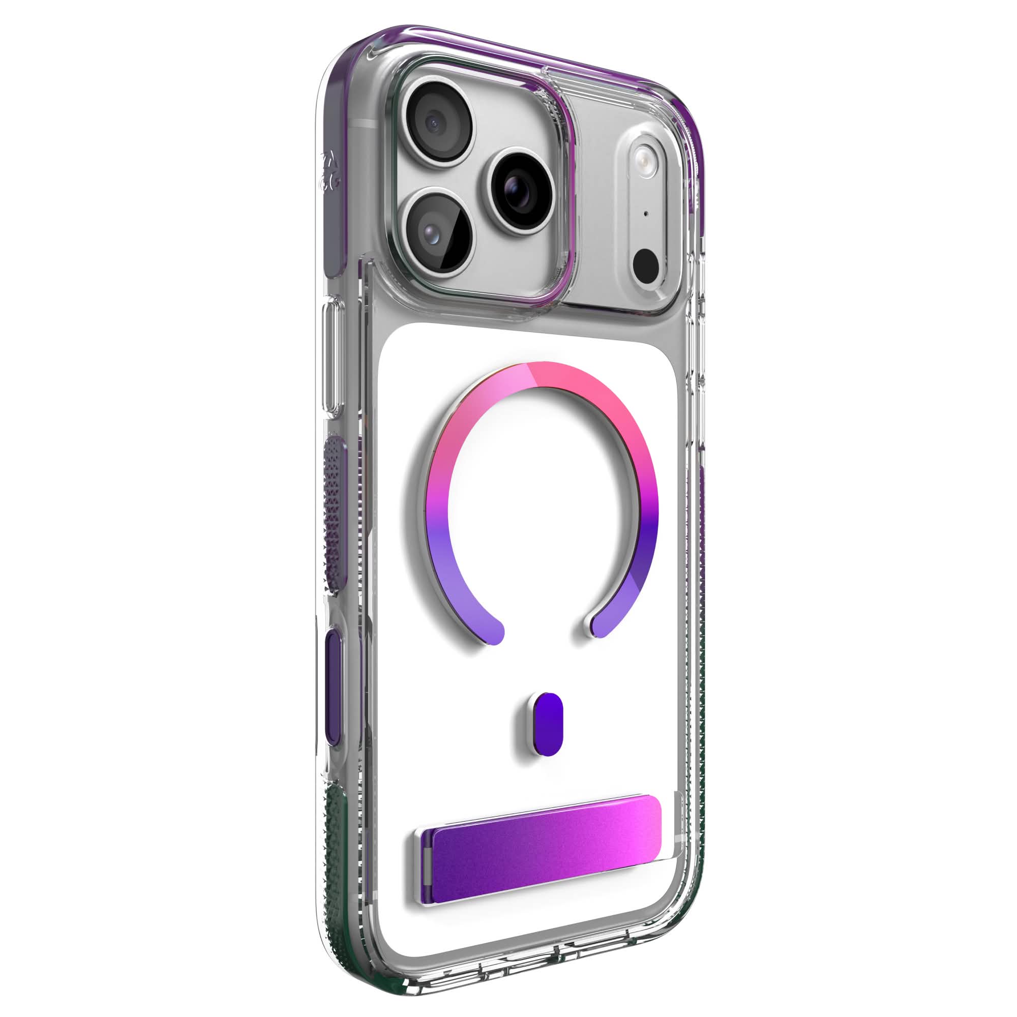 ZAGG Santa Cruz for MagSafe iPhone 18 Pro Max, 17 Pro Max Metallic Phone Case with Stand in Iridescent Cosmic Metallic