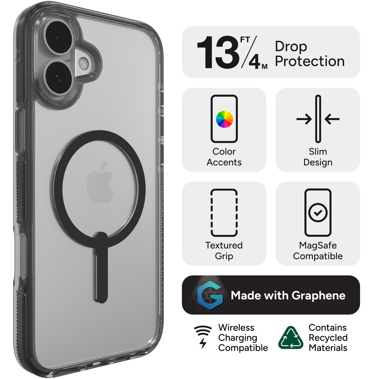 Funda a Presión ZAGG Santa Cruz para iPhone 16 Plus Negra - Imagen 3 de 36