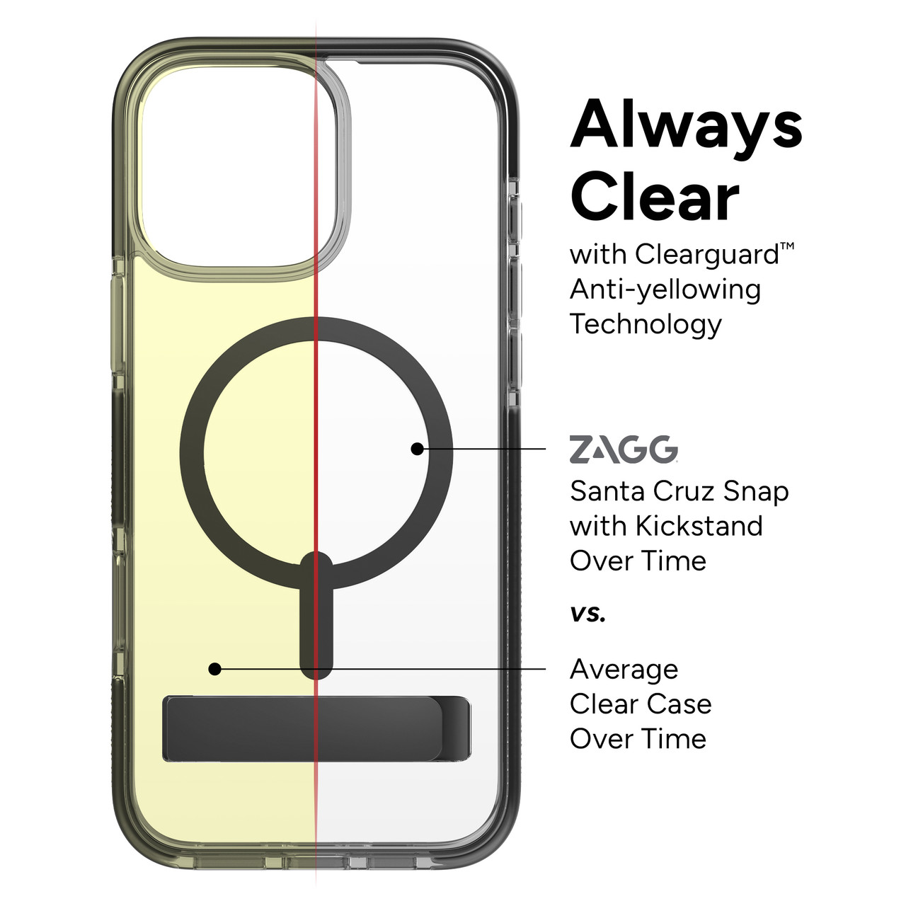 ZAGG Santa Cruz Snap with Kickstand Case for iPhone 16 Pro Black - Picture 4 of 18