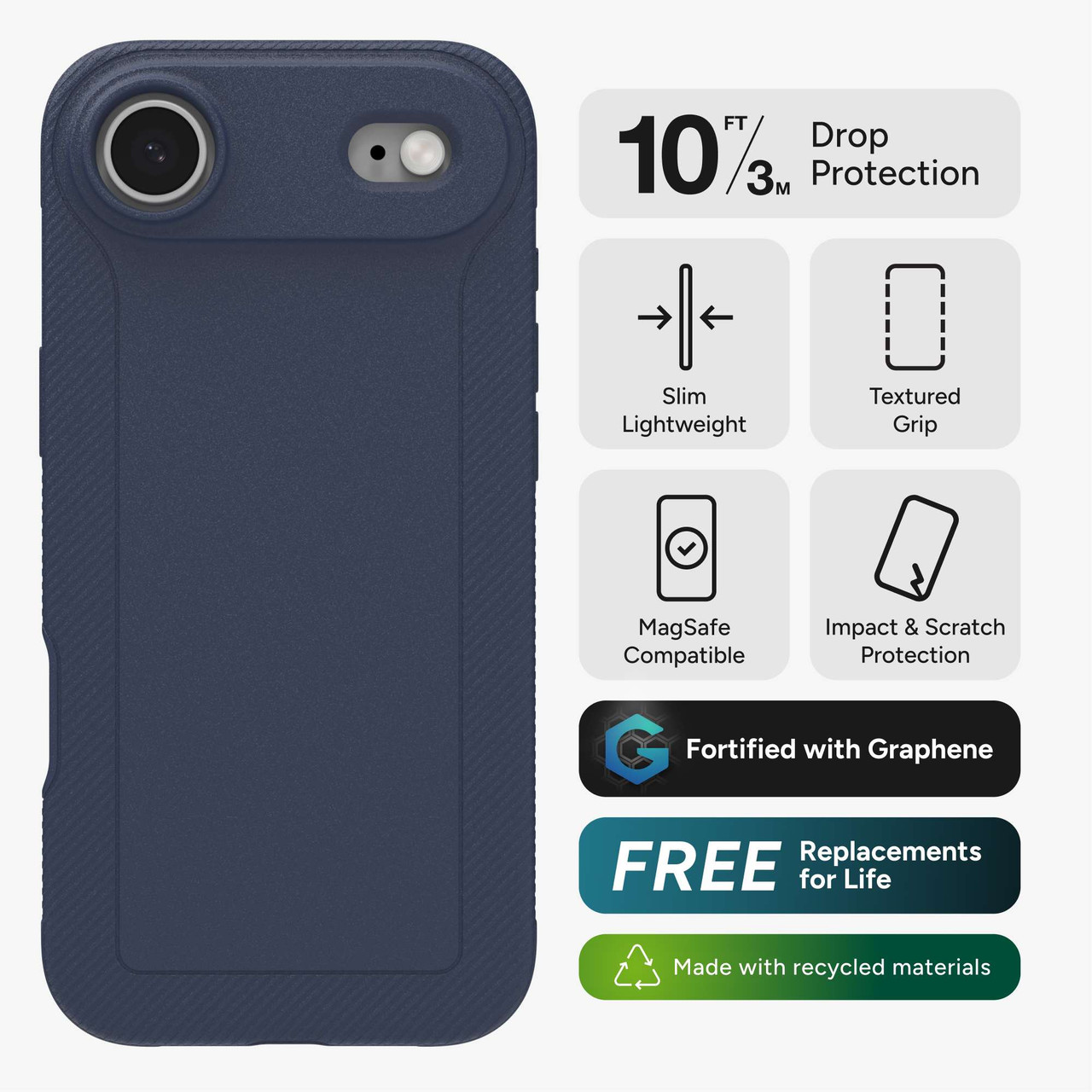 ZAGG Luxe Snap Handyhülle für iPhone Air - Schwarz Robust Graphen für Drop - Bild 8 von 27