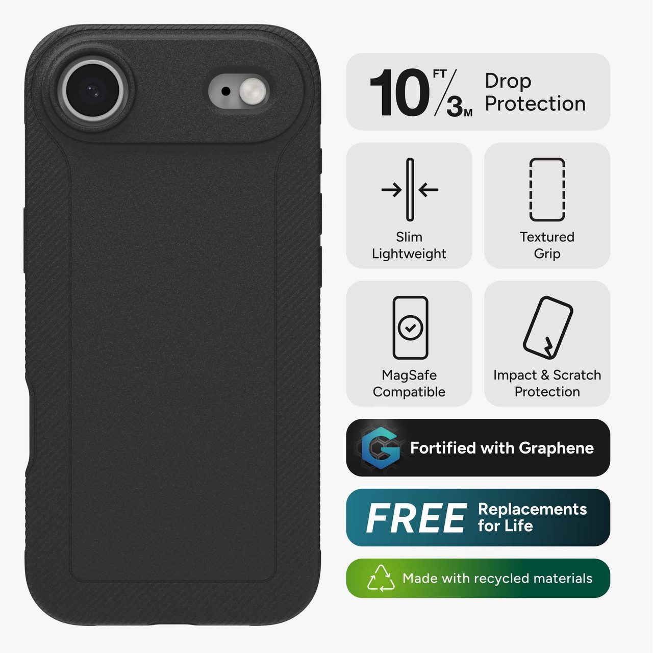 ZAGG Luxe Snap Handyhülle für iPhone Air - Schwarz Robust Graphen für Drop - Bild 9 von 27