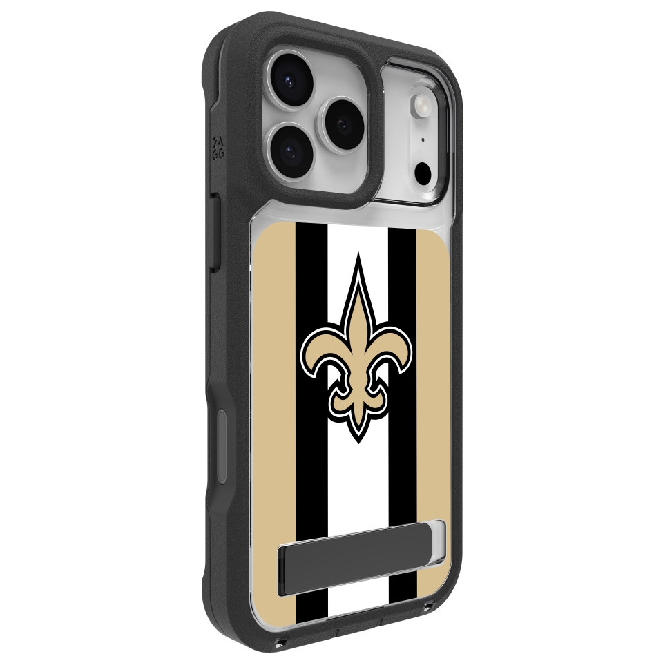 ZAGG Custom New Orleans Saints - Rainier iPhone 17 Pro Custom Case 3-image-SSZG-NFL-NOR03-RSK17P-1