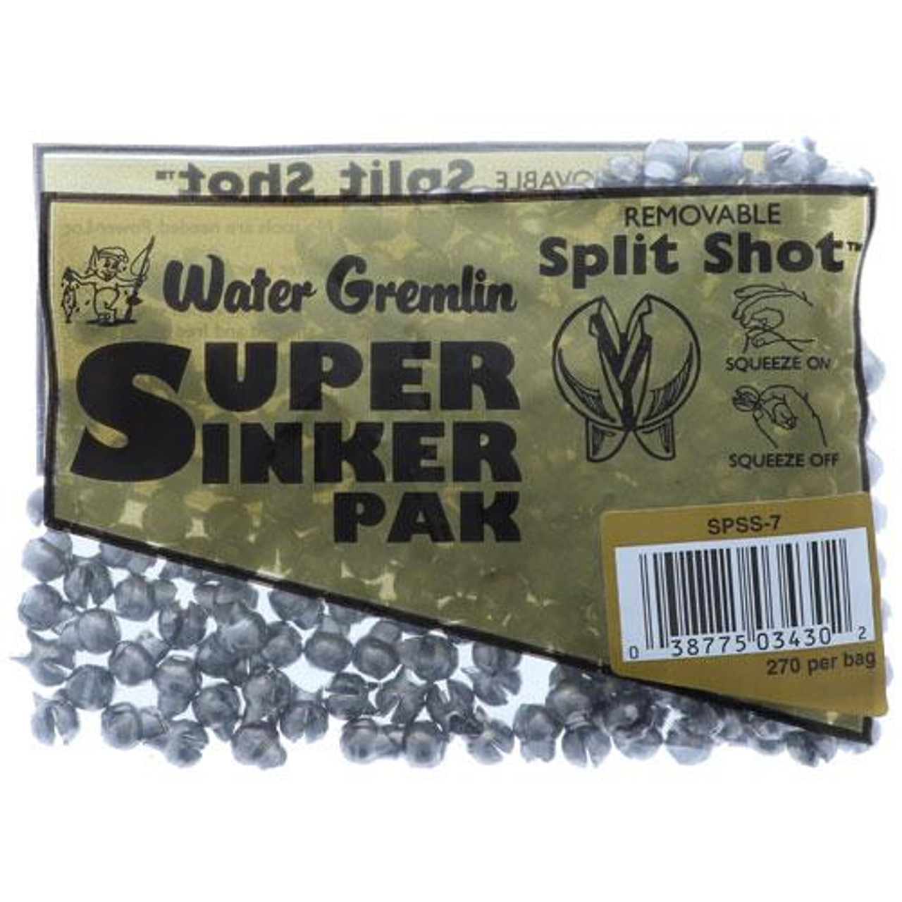 Water Gremlin Removable Split Shot Super Sinker Pak 2