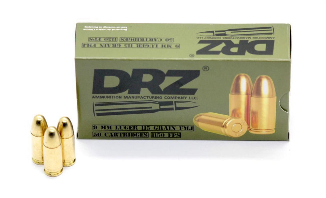 Drz 9mm Luger 115gr Fmj Brass Case 50rd