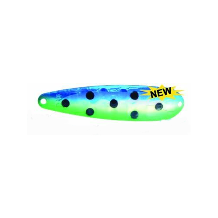 Dreamweaver Magnum Spoon UV Blue / Green Spotted Dolphin 4-3/4''