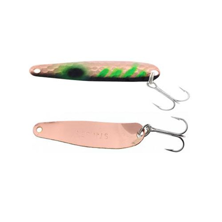 Michigan Stinger Scorpion Spoon Copper Back Glo Green Alewife 2-1/4''