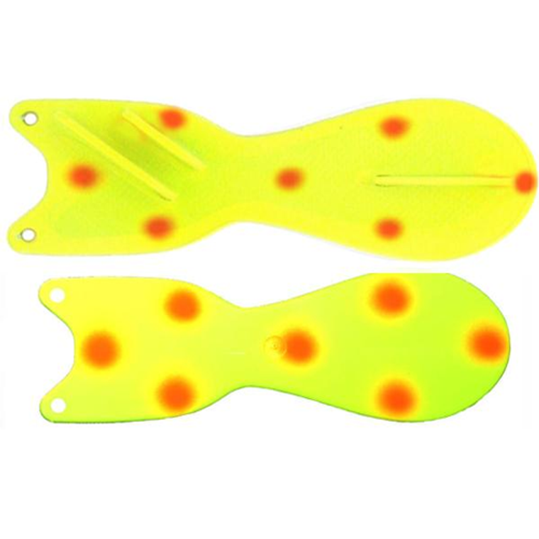 Dreamweaver Spindoctor Flasher Yellow Coho Dots 6''
