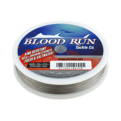 Blood Run 30lb Stainless Steel Trolling Wire Bright