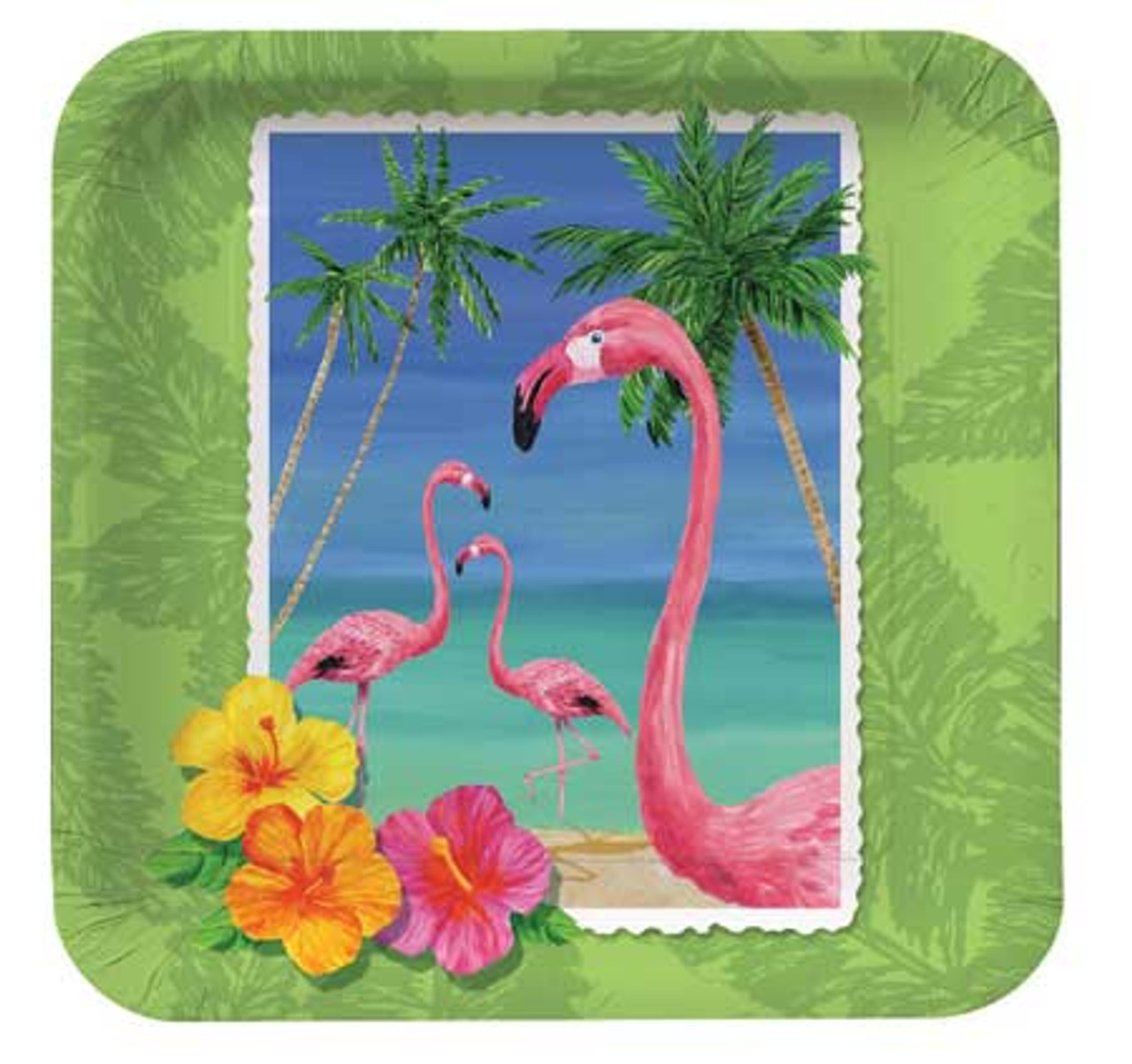 tropical paper plates