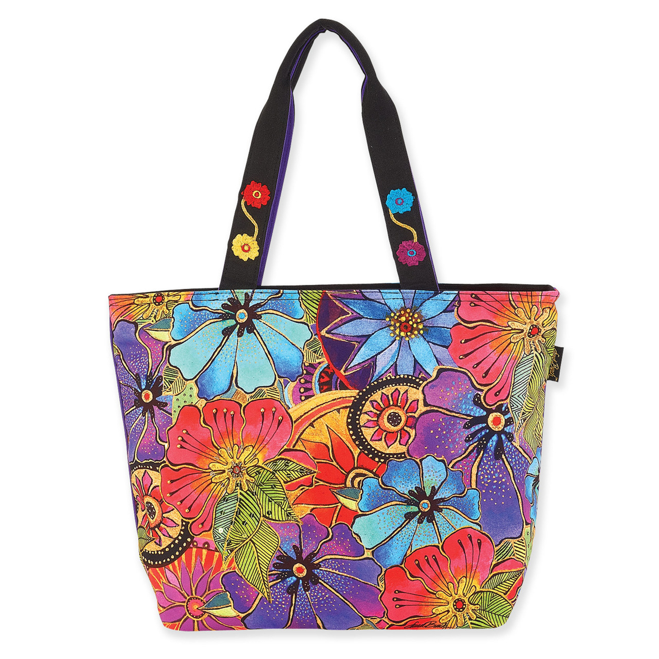 Laurel Burch Floral Flora Shoulder Tote - LB6230 - TropicalBreezeDecor