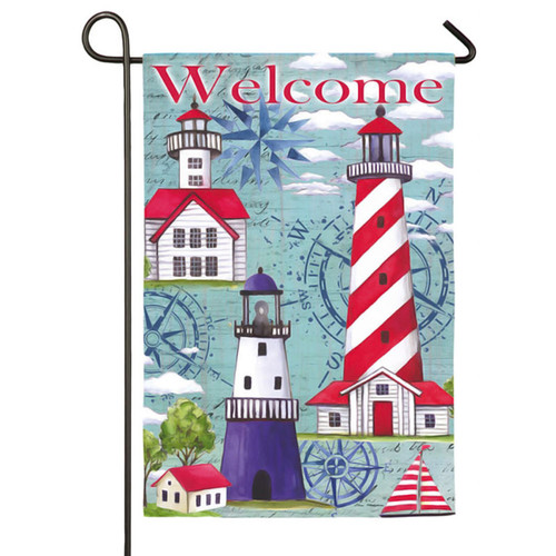 Cape Hatteras Lighthouse 168821 Evergreen Applique Garden Flag 12.5” x 18” 