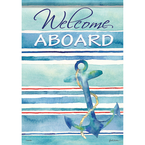 Welcome Aboard Anchor Garden Flag - 12.5" x 18" - 46924