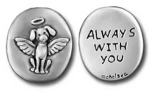 Dog Angel Pewter Pocket Token "Always With You" - Remember a Pet forever