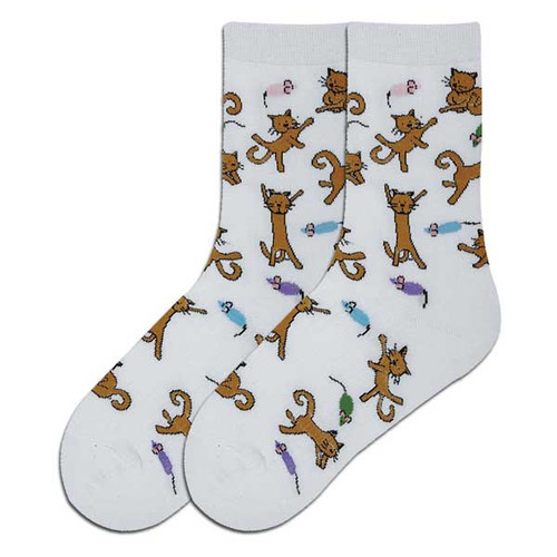 Dancing Cats Socks - White - 61564A-W