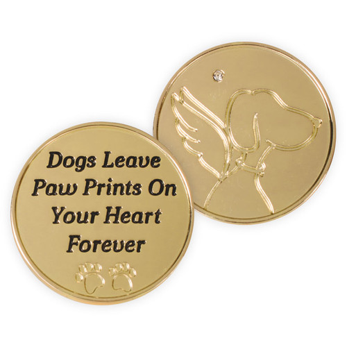 Dogs Leave Paw Prints Memory Gold-tone Token Coin 49865