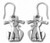 Cat with Long Whiskers Pewter Drop Earrings 3935EFP