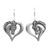 Horse Head Heart Fishhook Pewter Earrings 6648EFP