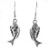Silver Tone Fish Earrings 43399