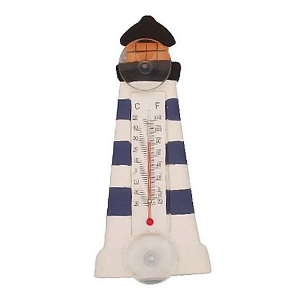 Lighthouse Wood Window Thermometer 21770-03