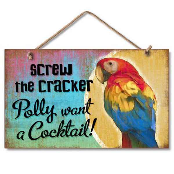 Polly wants a Cocktail Beach Wood Sign 41-669