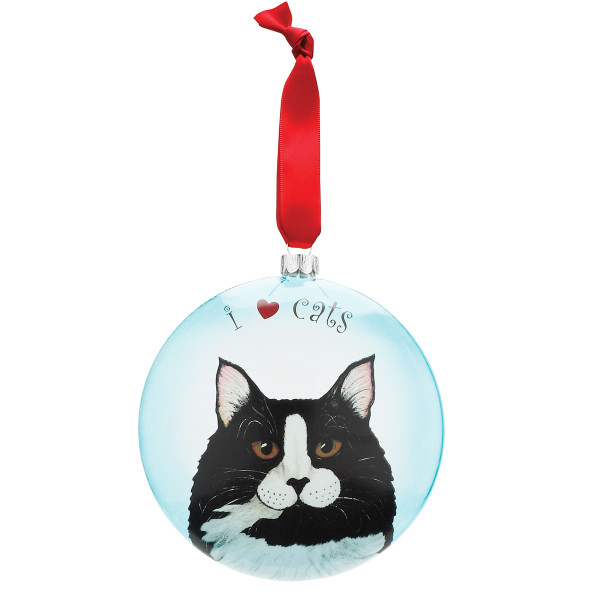 Clark Tuxedo 5" Glass Cat Christmas Ornament 45410