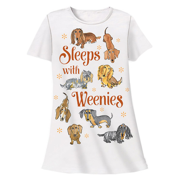 Sleeps with Weenies Dachshund Theme Sleep Shirt Pajamas 381T