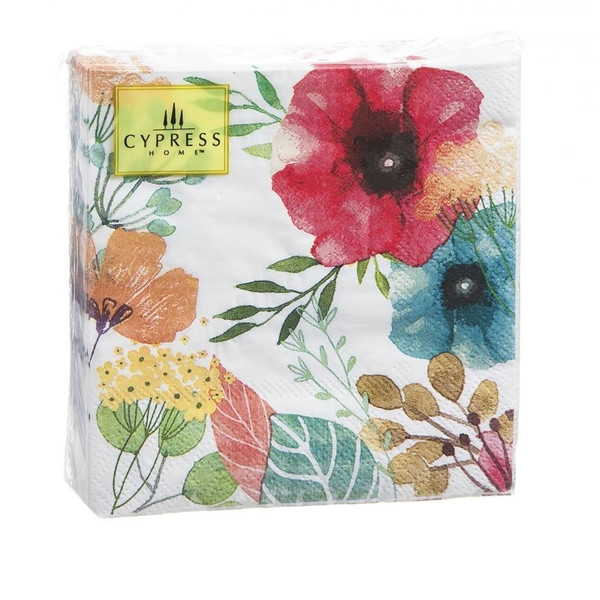 Colorful Watercolor Poppies - 40ct. 3ply Cocktail Napkin Z4NC6322