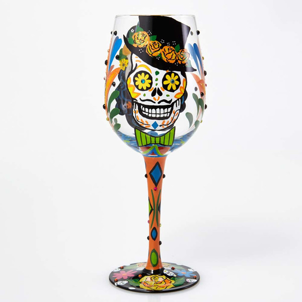 Day of Dead Sugar Skulls Lolita Wine Glass  - 15 oz - GLS11-5544E