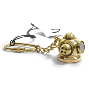 classical.gift.export Nautical Brass Diving Helmet Key Chain Vintage Maritime Divers Helmet Key Ring 