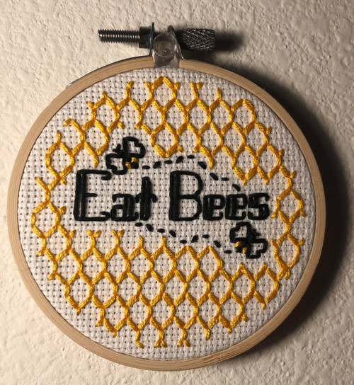 Eat Bees Cross Stitch