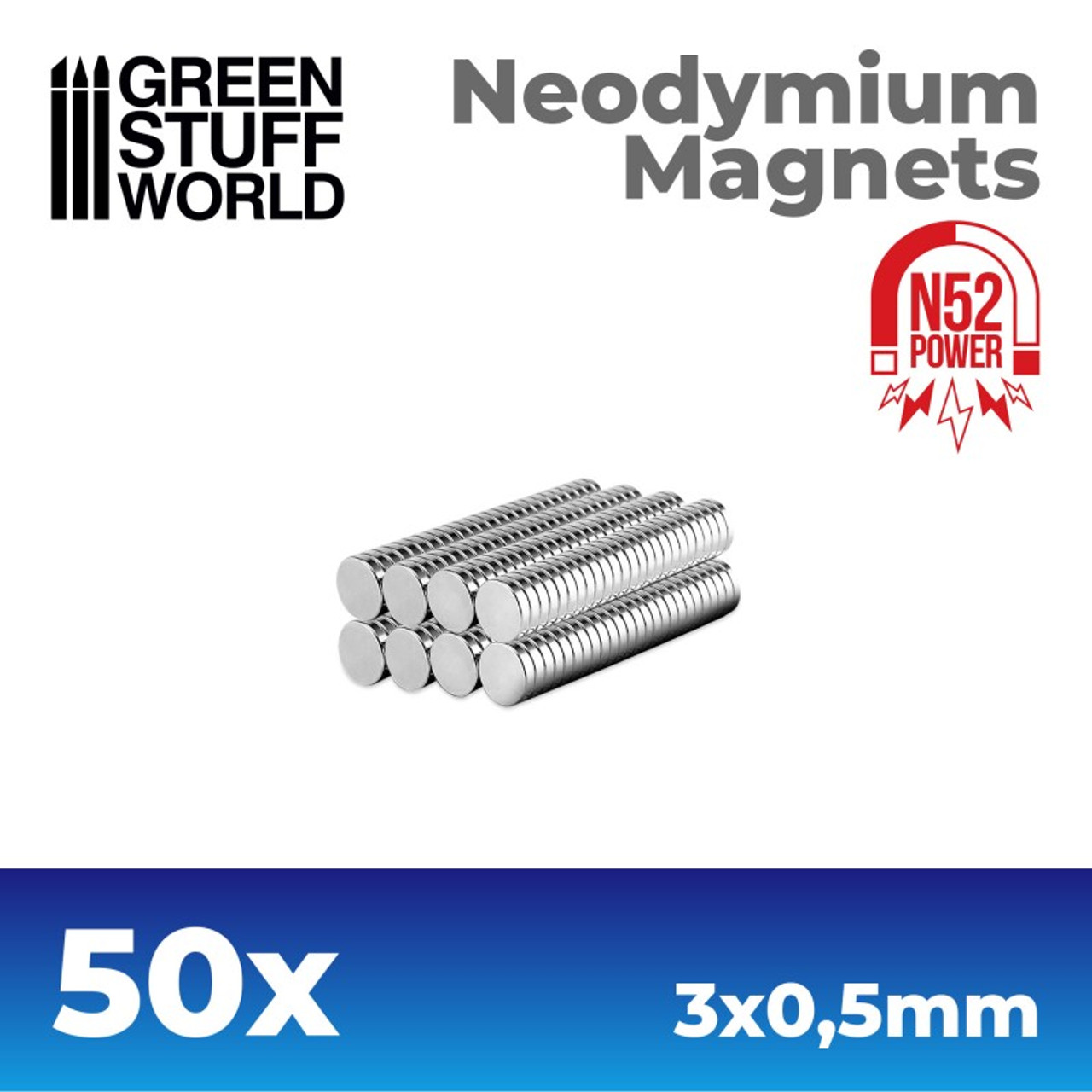 ▷ Neodymium Magnets 3x0'5mm - 100 units (N52)